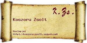 Koszoru Zsolt névjegykártya
